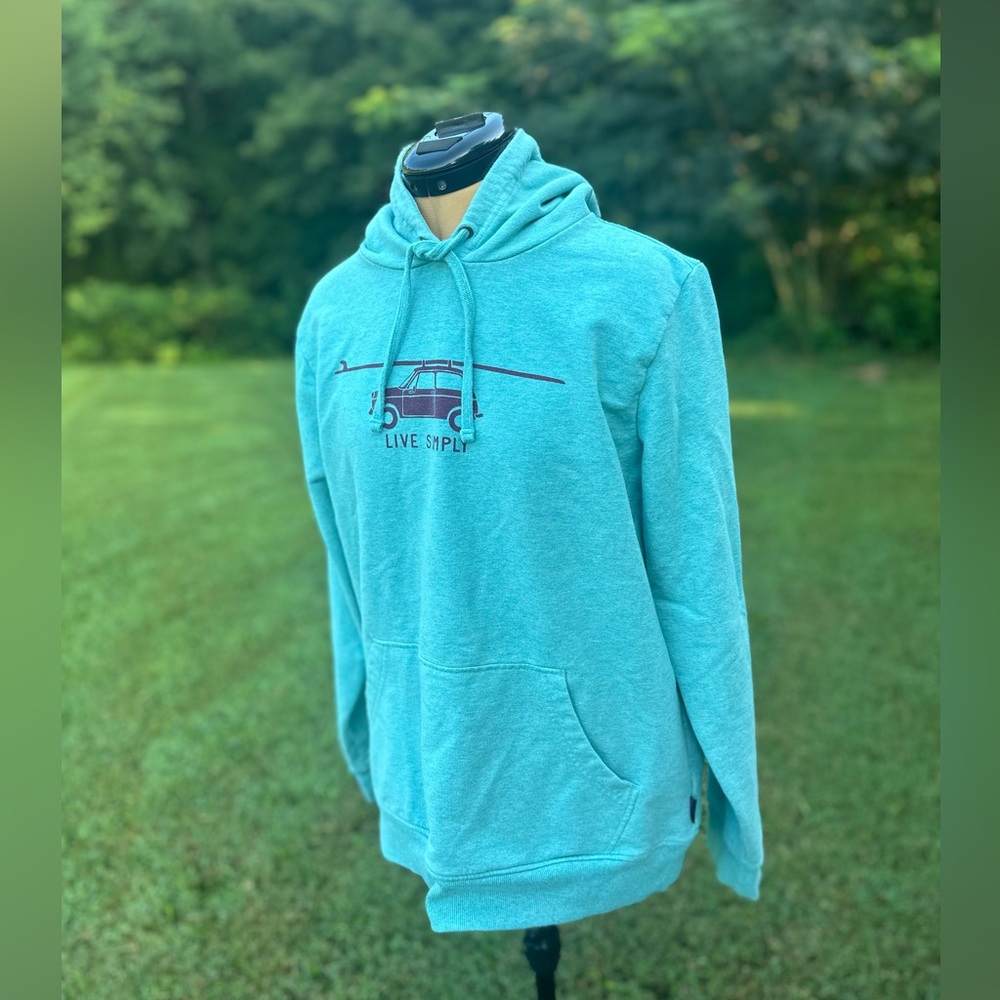 Patagonia hoodie. Live Simply. Surf. Surfboard. Patagonia sweatshirt. Size large - Picture 2 of 6